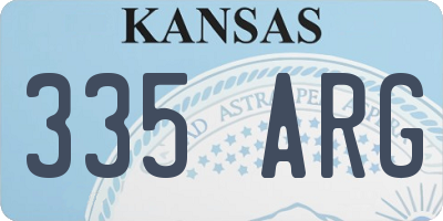 KS license plate 335ARG