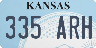 KS license plate 335ARH