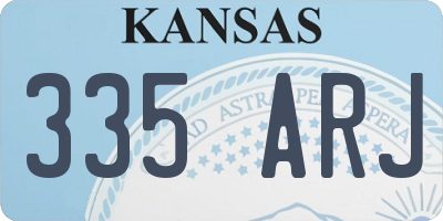 KS license plate 335ARJ
