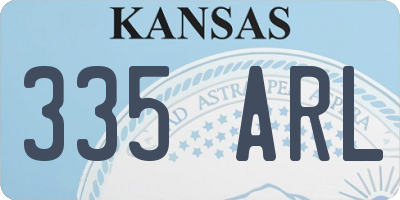 KS license plate 335ARL