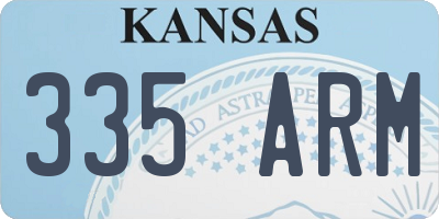 KS license plate 335ARM
