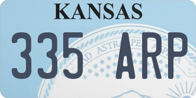 KS license plate 335ARP