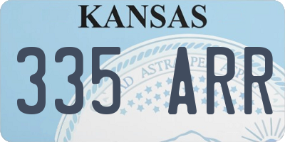 KS license plate 335ARR