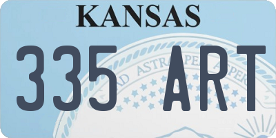KS license plate 335ART