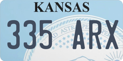 KS license plate 335ARX