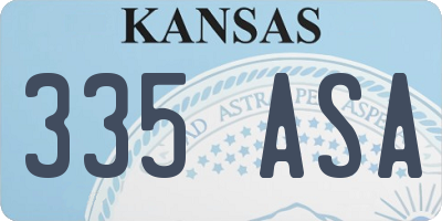 KS license plate 335ASA