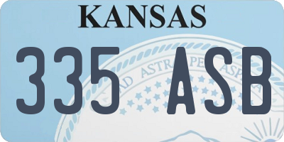 KS license plate 335ASB