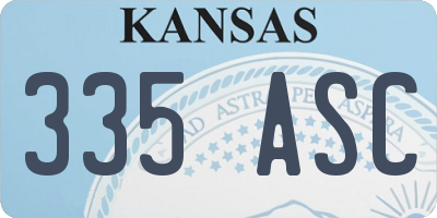 KS license plate 335ASC