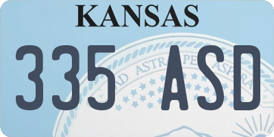 KS license plate 335ASD