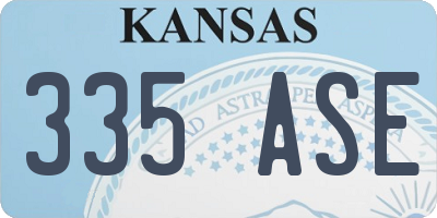KS license plate 335ASE