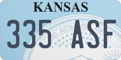KS license plate 335ASF