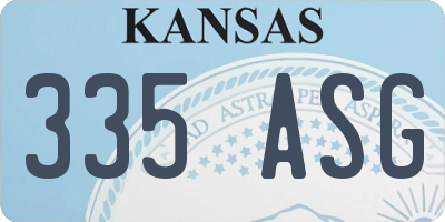 KS license plate 335ASG
