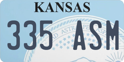 KS license plate 335ASM