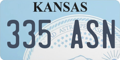 KS license plate 335ASN
