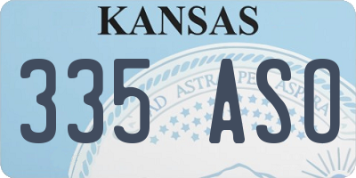 KS license plate 335ASO