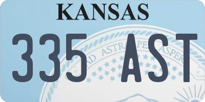 KS license plate 335AST