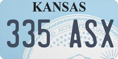 KS license plate 335ASX