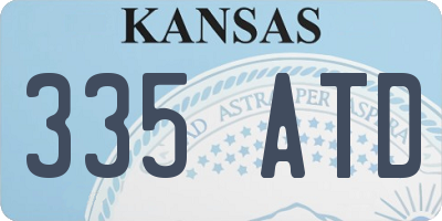 KS license plate 335ATD