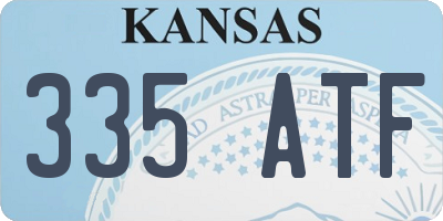 KS license plate 335ATF