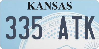 KS license plate 335ATK