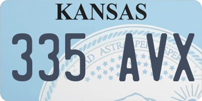 KS license plate 335AVX