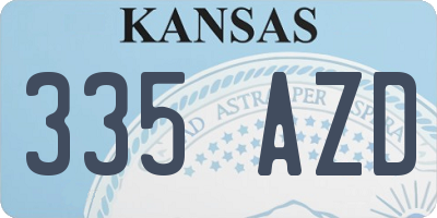 KS license plate 335AZD