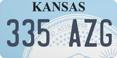 KS license plate 335AZG