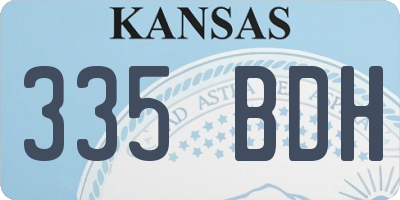 KS license plate 335BDH