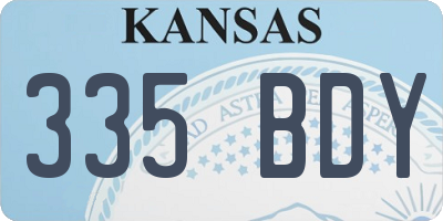 KS license plate 335BDY