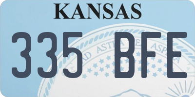 KS license plate 335BFE