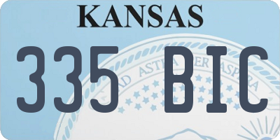 KS license plate 335BIC