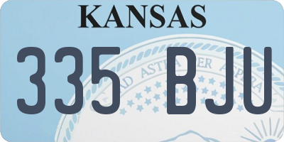 KS license plate 335BJU