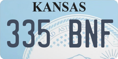 KS license plate 335BNF