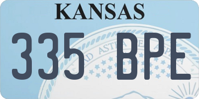 KS license plate 335BPE