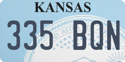 KS license plate 335BQN
