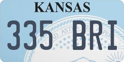 KS license plate 335BRI