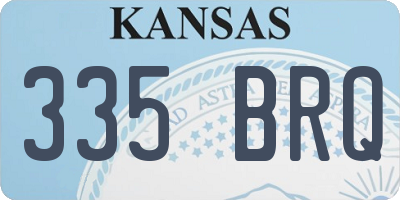 KS license plate 335BRQ