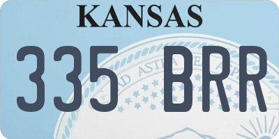 KS license plate 335BRR