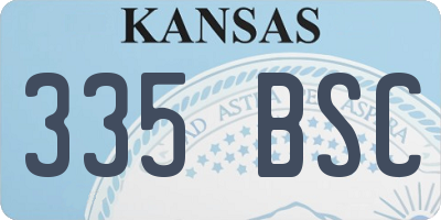 KS license plate 335BSC