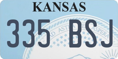 KS license plate 335BSJ
