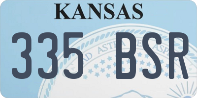 KS license plate 335BSR