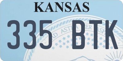 KS license plate 335BTK