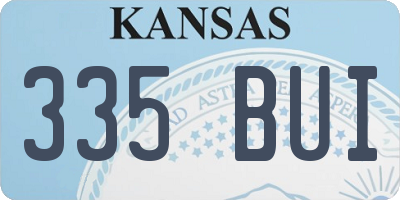 KS license plate 335BUI