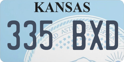 KS license plate 335BXD