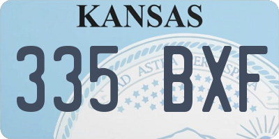 KS license plate 335BXF