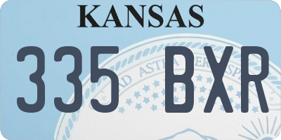 KS license plate 335BXR