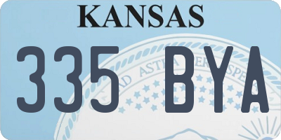 KS license plate 335BYA
