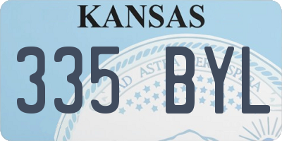 KS license plate 335BYL