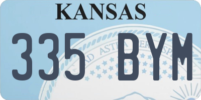 KS license plate 335BYM