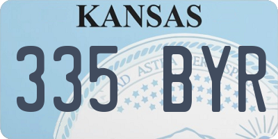 KS license plate 335BYR